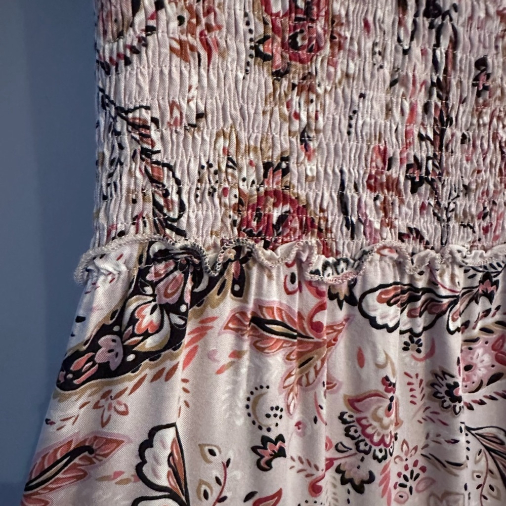 ABEL THE LABEL Tiered Maxi Dress Paisley pattern Ruffles Smocking, sz. Small - Picture 7 of 10